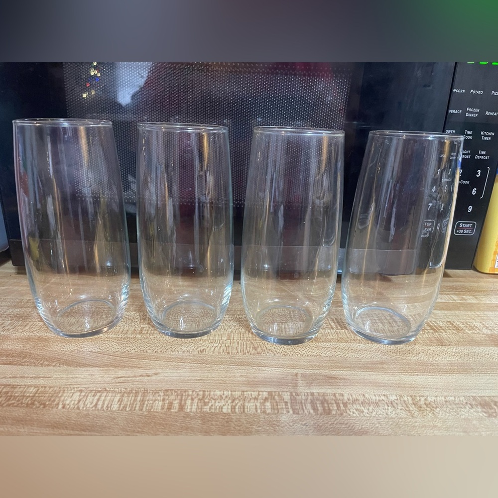 4- clear drinking glasses -price is for all